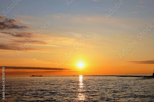 Wonderful sunrise over lake © Jitka