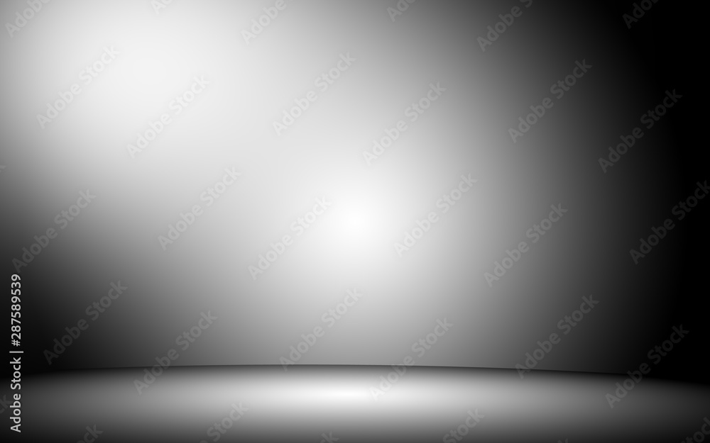 Gray empty room studio gradient with spotlight used for background and display your product