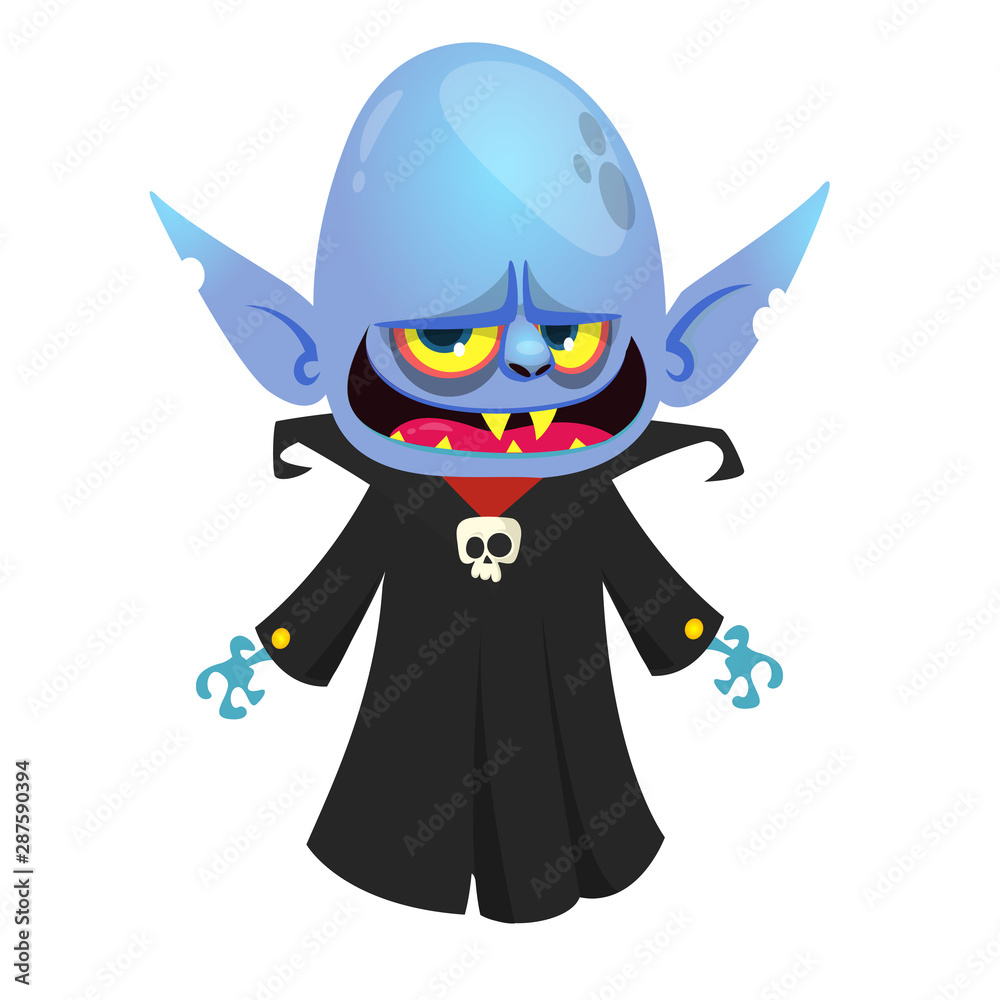 Vector cartoon illustration of the creepy vampire Vector cartoon illustration of the creepy vampire