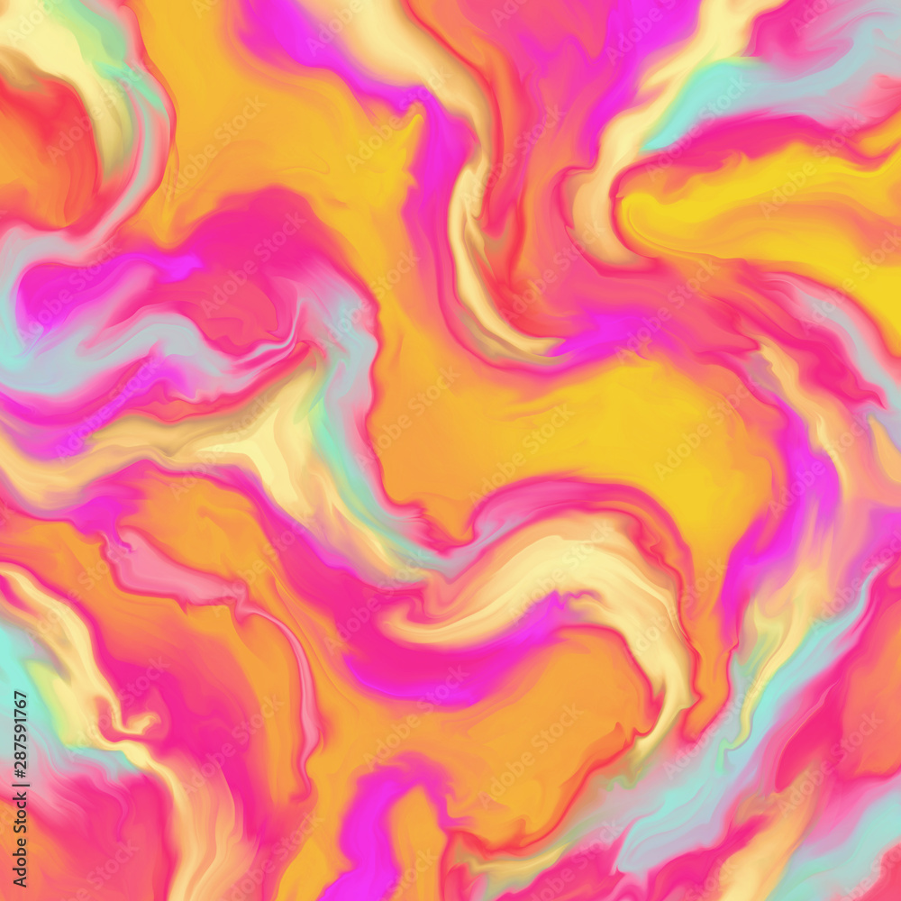 Modern abstract painting. Hand painted image for creative design of posters, wallpapers, websites, cards, invitations. Trendy artistic style. Bright and colorful artwork.