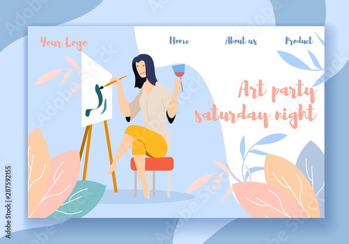 Art Party Saturday Night Horizontal Banner, Artist