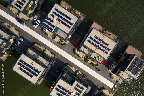 Amazing Futuristic boat houses with Solar Panel in the Roof Top