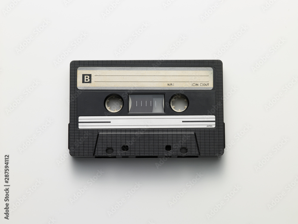Fototapeta premium old audio cassette isolated on white background
