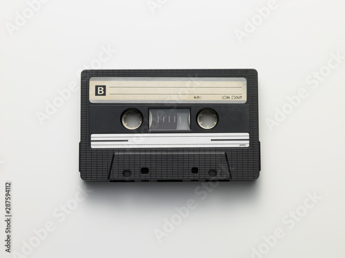 old audio cassette isolated on white background