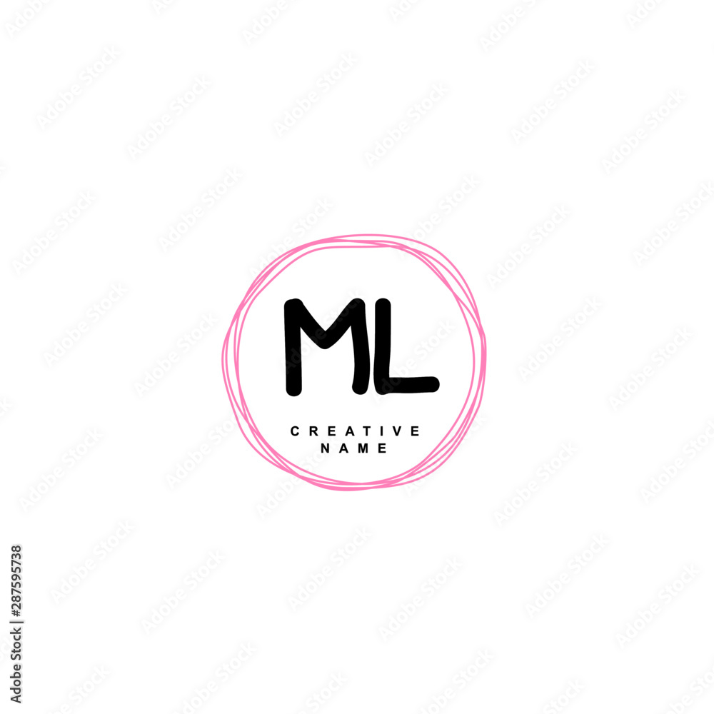 M L ML Initial logo template vector. Letter logo concept with background template.