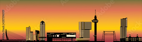 Rotterdam skyline netherlands with text
