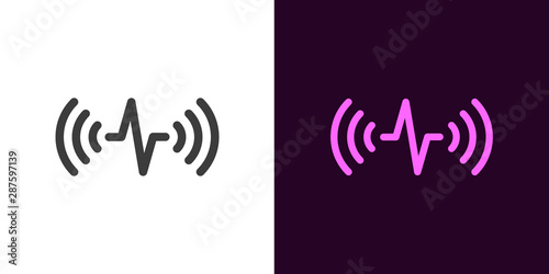Sound wave illustration. Voice sound assistant
