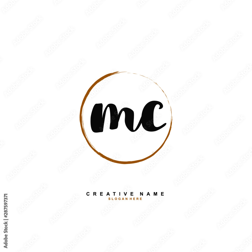 M C MC Initial logo template vector. Letter logo concept with background template.