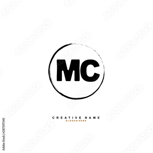 M C MC Initial logo template vector. Letter logo concept with background template.