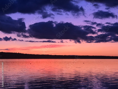 sunset on lake