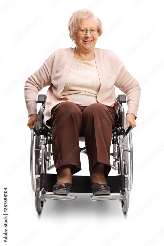 Elderly disabled female in a wheelchair