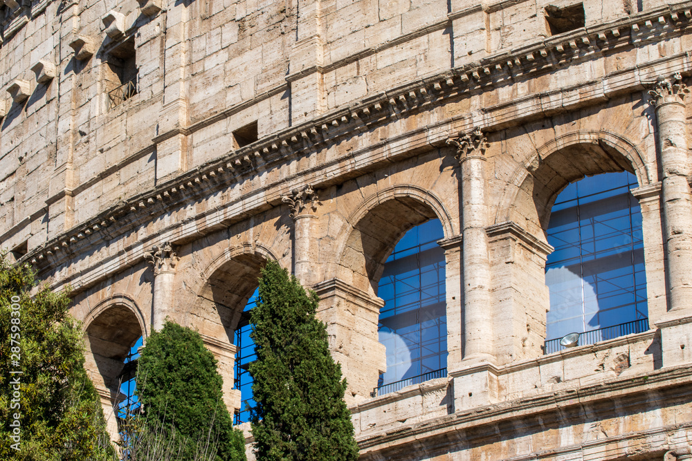 Close up view of Colosseum, Rome, Italy