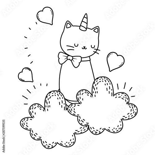 Photography Unicorn cat cartoon vector design