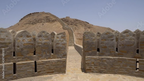 Jamshoro Rani Kot Fort Great Wall of Sindh Breathtaking Panoramic View of the Complex on a Sunny Blue Sky Day photo