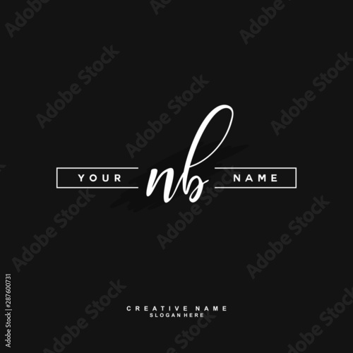 N B NB Initial logo template vector. Letter logo concept with background template.