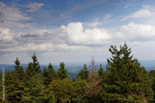 view from Schneekopf mountain over Thuringia