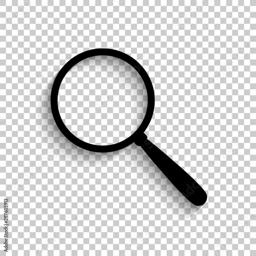 Search - black vector  icon with shadow