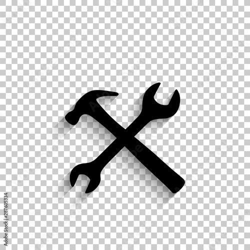Repair - black vector  icon with shadow