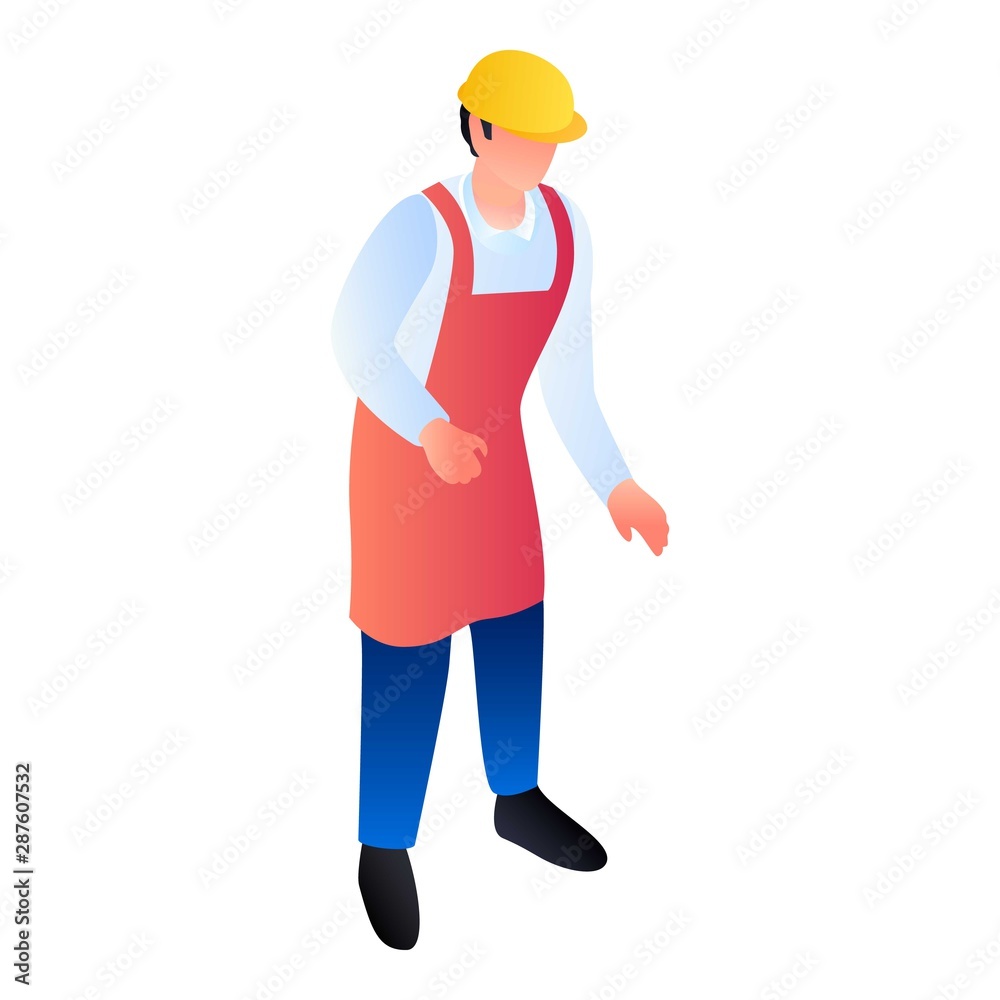 Carpenter man icon. Isometric of carpenter man vector icon for web design isolated on white background