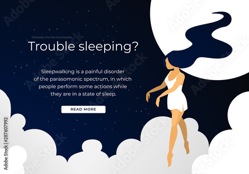 Sleepwalking Woman Going like Zombie at Night
