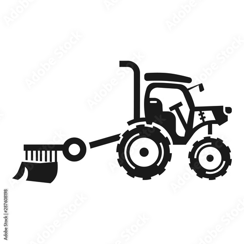 Small farm tractor icon. Simple illustration of small farm tractor vector icon for web design isolated on white background