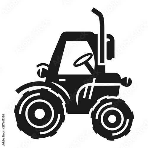 Old farm tractor icon. Simple illustration of old farm tractor vector icon for web design isolated on white background