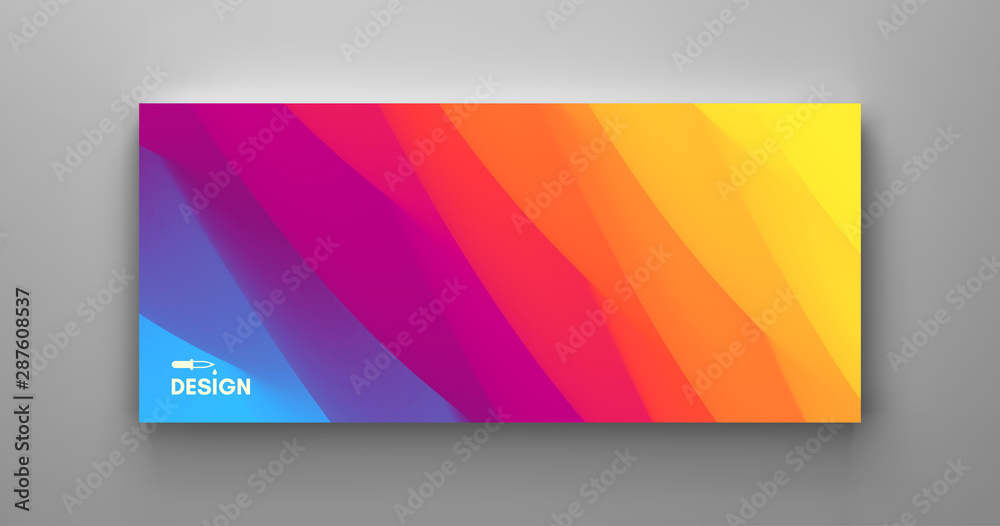 Cover design template with color gradients. Abstract background. Modern pattern. 3d vector Illustration for advertising, marketing, presentation. - obrazy, fototapety, plakaty 