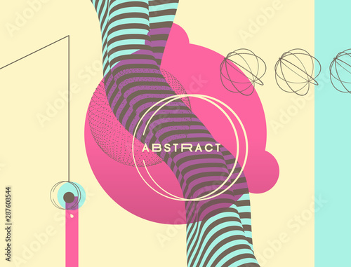 Background with optical illusion. Pattern can be used as a template for brochure, annual report, magazine, poster, presentation, flyer and banner. 3d vector illustration.