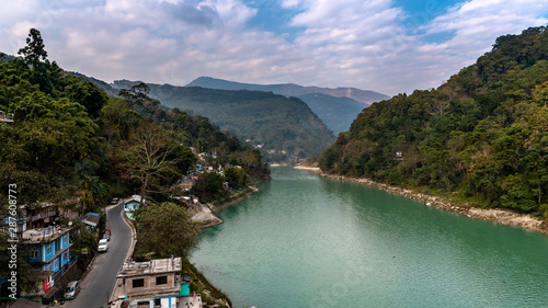 River Teesta surrounded with Mountains photo