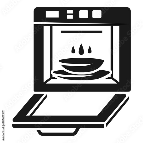 Open kitchen oven icon. Simple illustration of open kitchen oven vector icon for web design isolated on white background