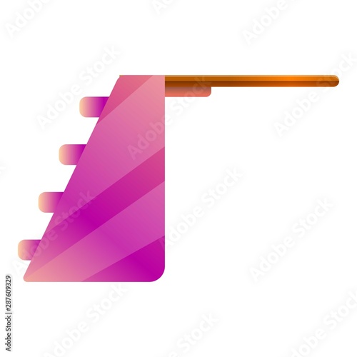 Pink diving board icon. Cartoon of pink diving board vector icon for web design isolated on white background