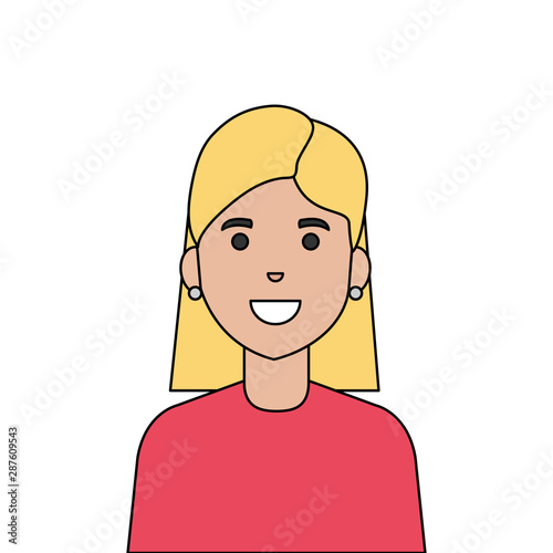 Isolated avatar woman vector design