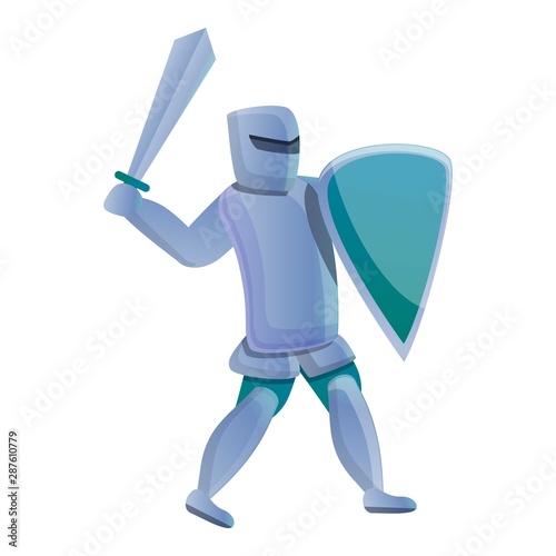 Medieval knight icon. Cartoon of medieval knight vector icon for web design isolated on white background