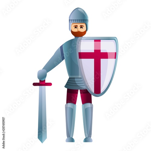 King knight icon. Cartoon of king knight vector icon for web design isolated on white background