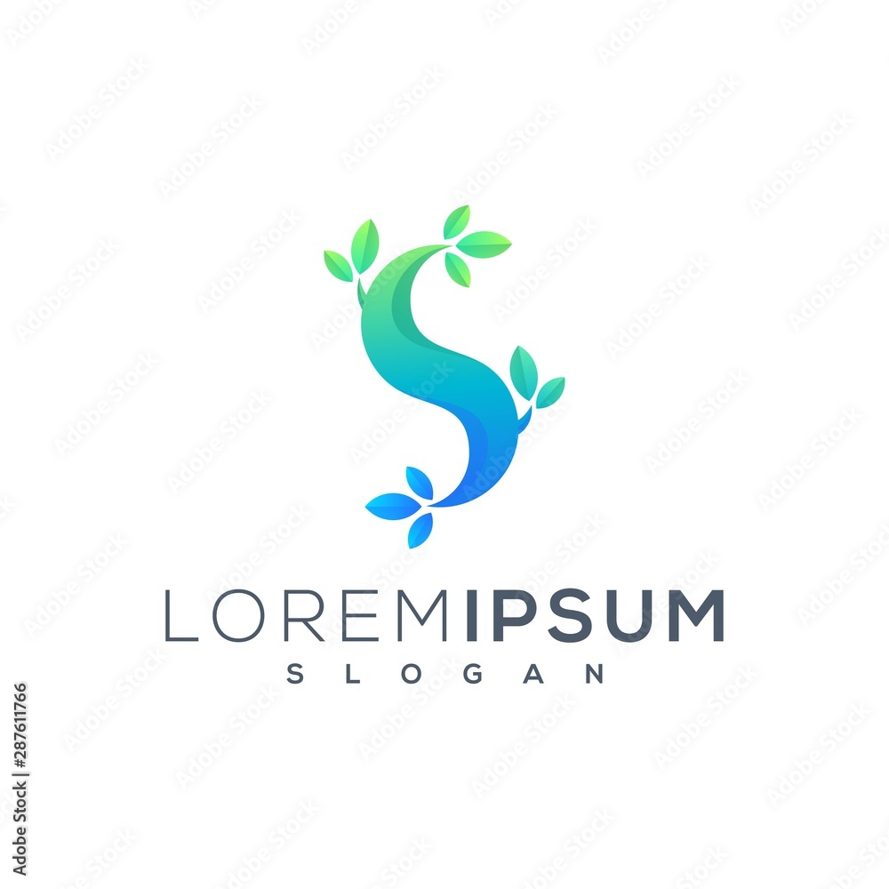 colorful S leaf logo icon colorful S leaf logo icon