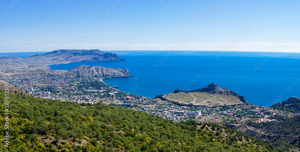 Panorama of the Black Sea coast, Crimea.