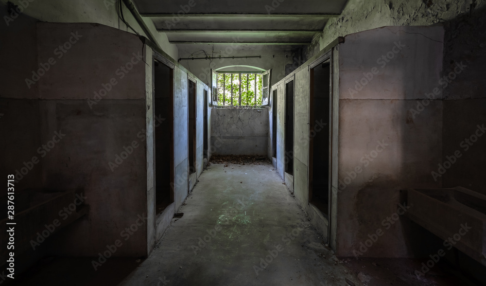 Corridor in an abandoned building Corridor in an abandoned building