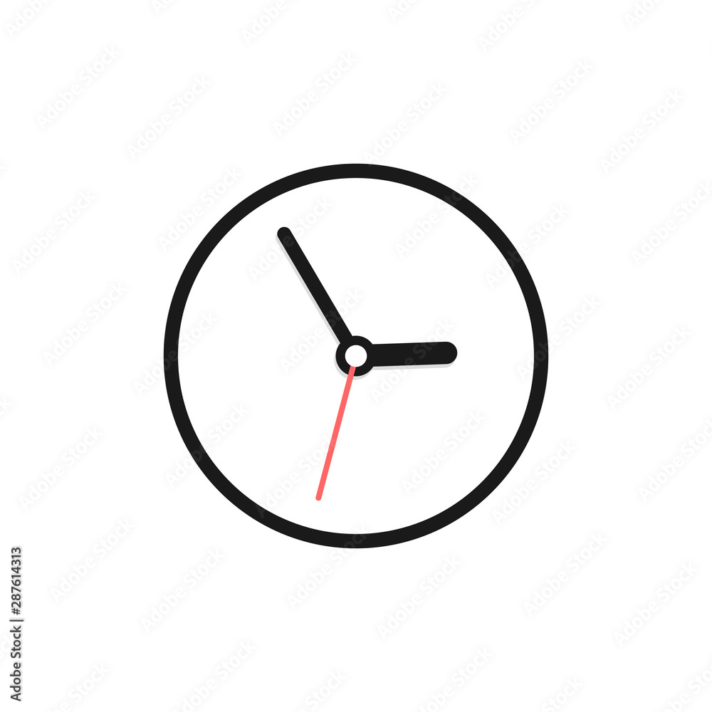 Clock Icon. Time logo. Wall clock isolated on white background. Vector Illustration. Clock Icon. Time logo. Wall clock isolated on white background. Vector Illustration.