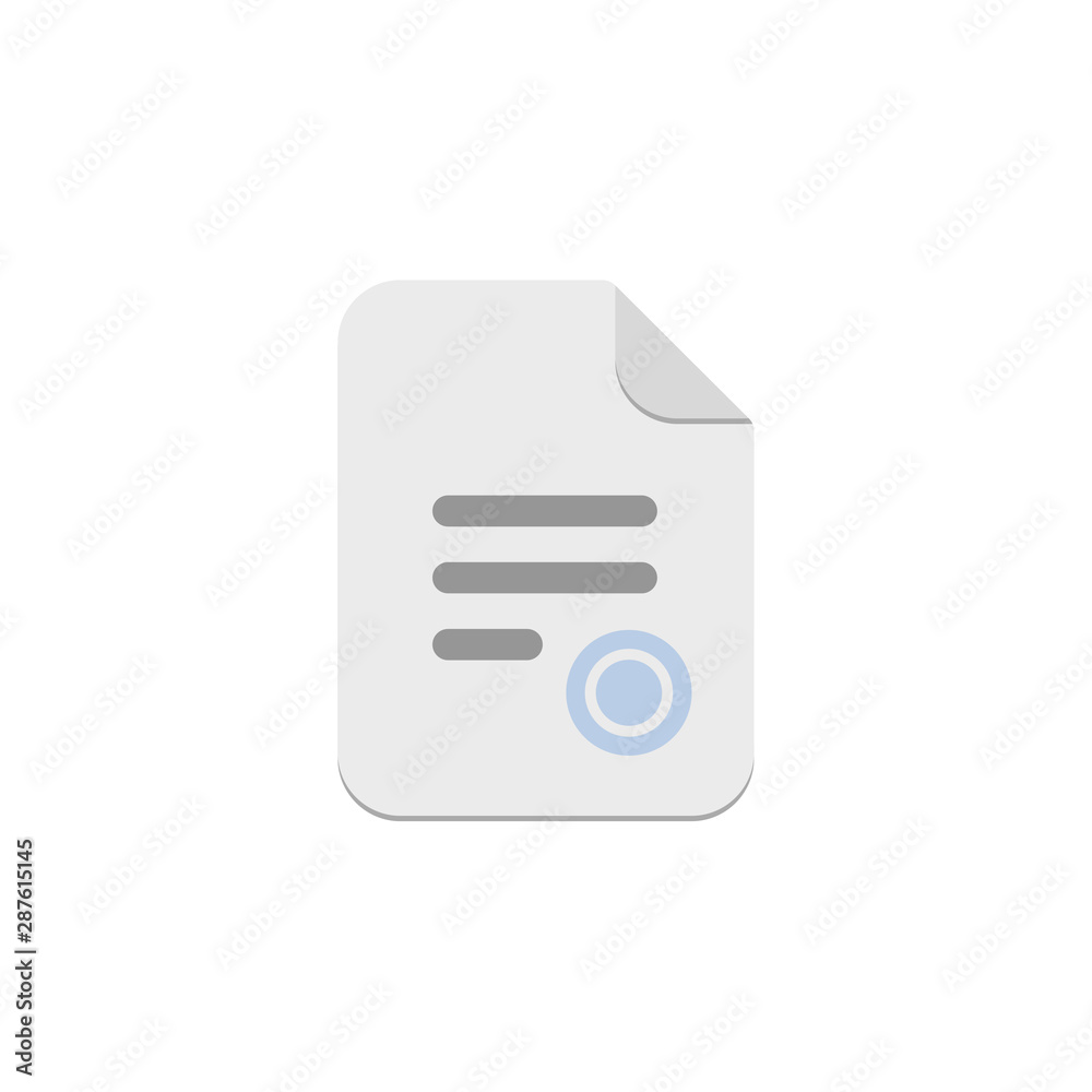 Paper document icon. Isolated symbol on white background. Vector illustration in flat style. Paper document icon. Isolated symbol on white background. Vector illustration in flat style.