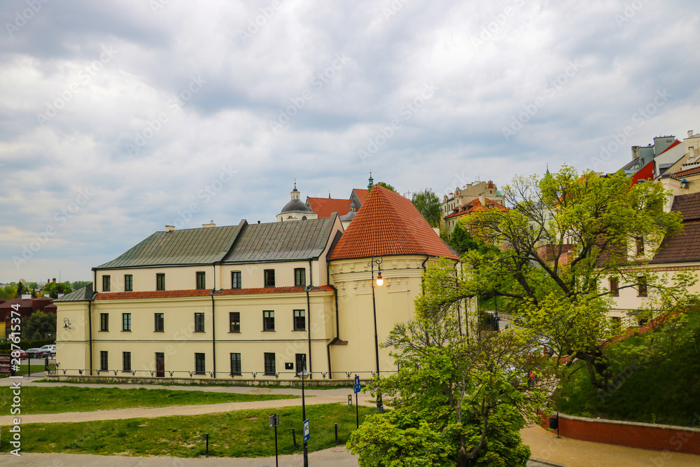 Lublin, Poland, May 10, 2019: Architecture of the old town in Lublin.