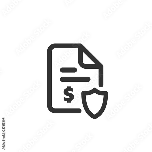 Penalty document icon. Vector illustration on white background.