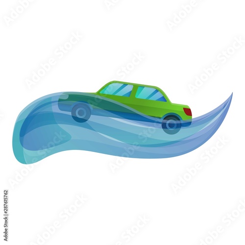 Car flood disaster icon. Cartoon of car flood disaster vector icon for web design isolated on white background
