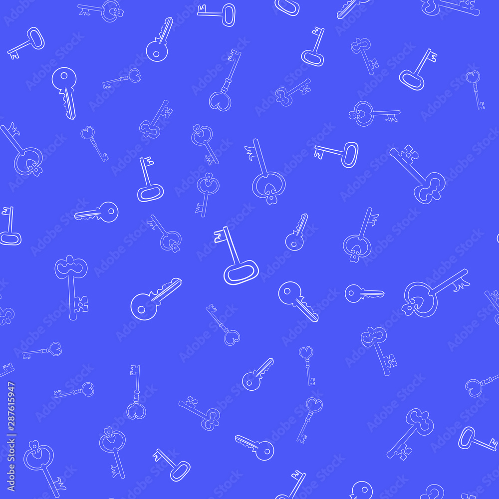 Seamless vector pattern with Keys. Texture for textile, wallpaper and backdrop Seamless vector pattern with Keys. Texture for textile, wallpaper and backdrop