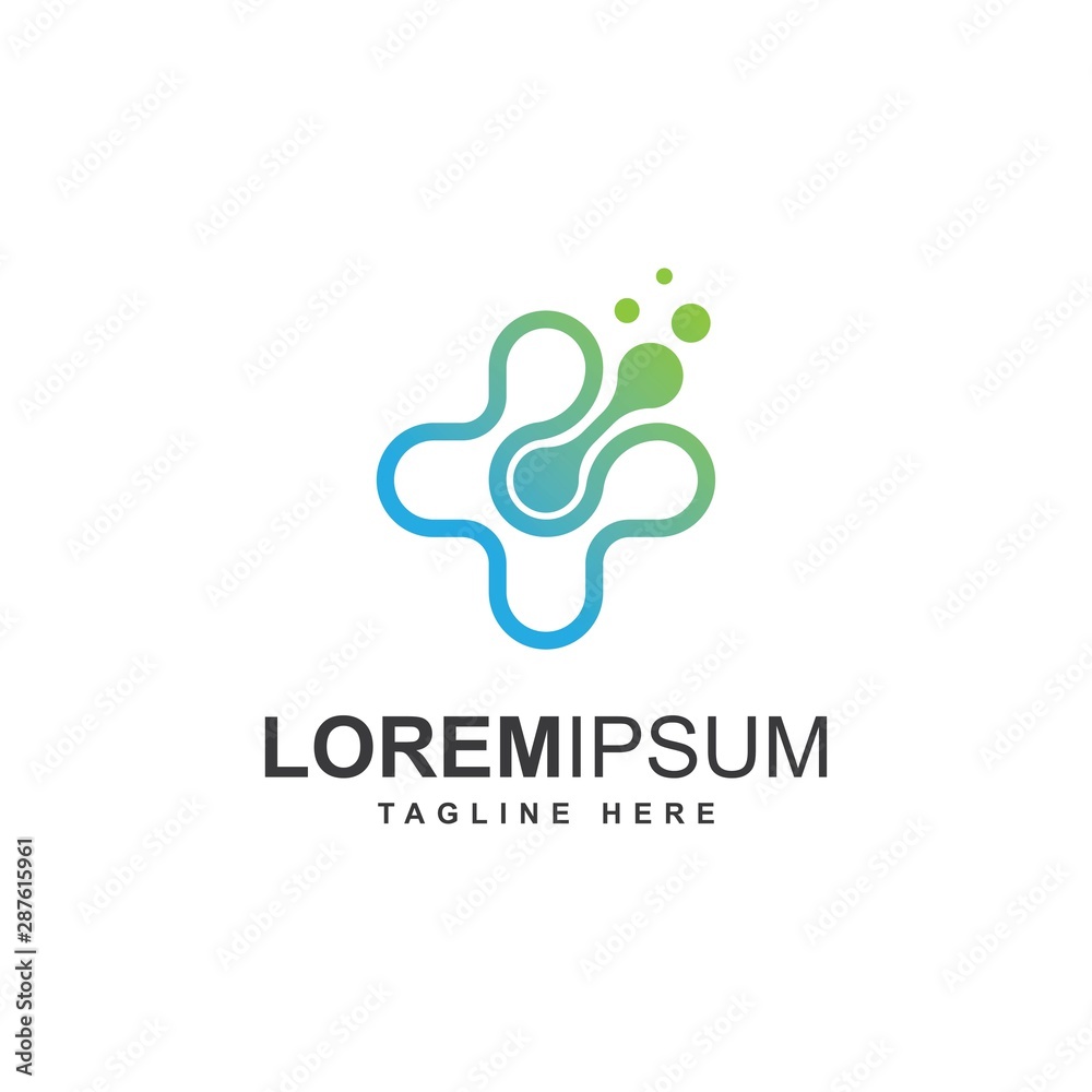 Medical technology logo design.cross symbol for healthcare company Medical technology logo design.cross symbol for healthcare company
