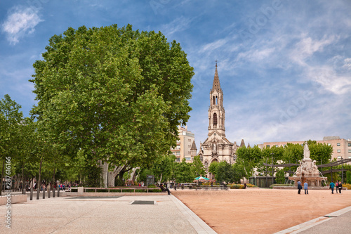 Nimes, France: the garden square Esplanade Charles-de-Gaulle