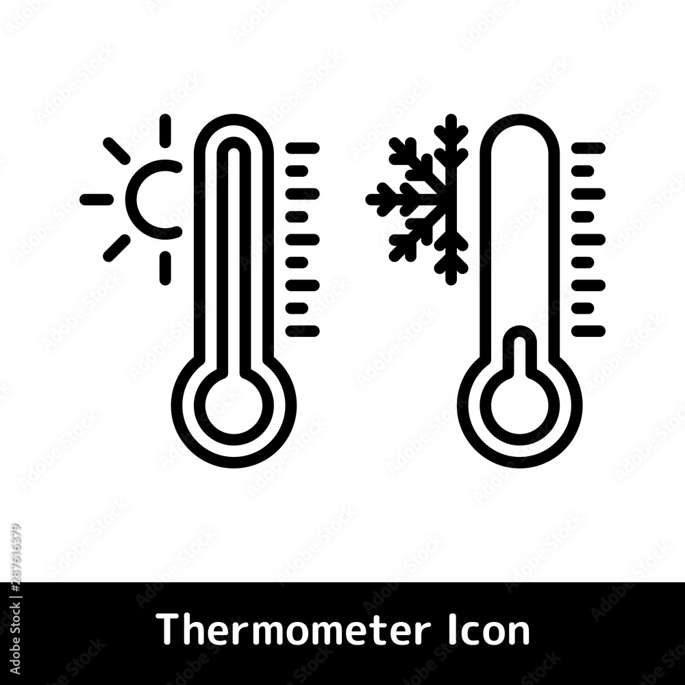 Line Thermometer icon for hot and cold temperature symbols Line Thermometer icon for hot and cold temperature symbols
