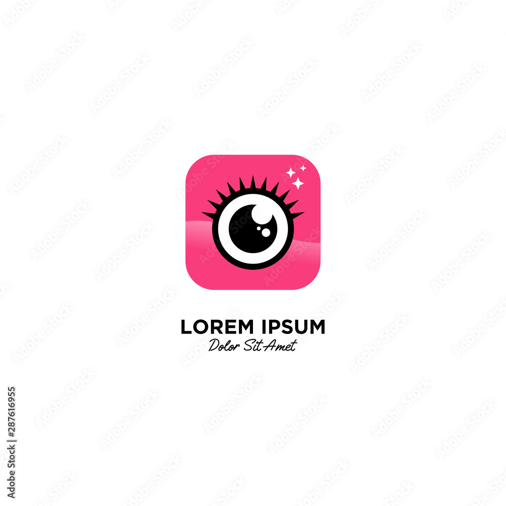 Obraz premium Beauty Camera logo vector icon illustration