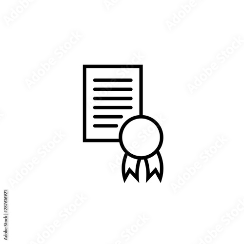 Sertificate license icon trendy flat line symbol. Vector eps 10