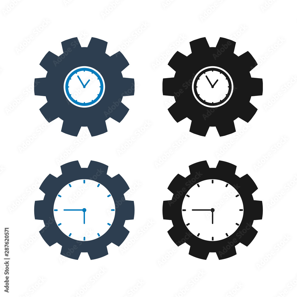 Clock Icon set. Flat style vector EPS. Clock Icon set. Flat style vector EPS.