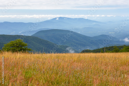 Fototapete View of the Blue Ridge mountains from the Appalachian Trail near the summit of C